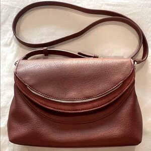 LC Lauren Conrad Red Crossbody Bag with Flap Closure